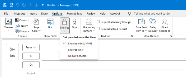 Encrypt Email with S/MIME.